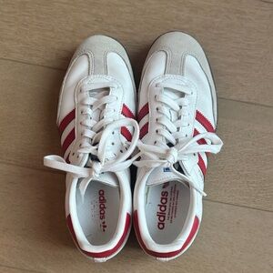 Adidas Mens White and Red Sneakers